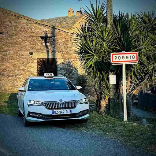 Taxi pour transfert vers aéroport de Bastia depuis Poggio-Mezzana, Folelli, Taxi Joël Giudici